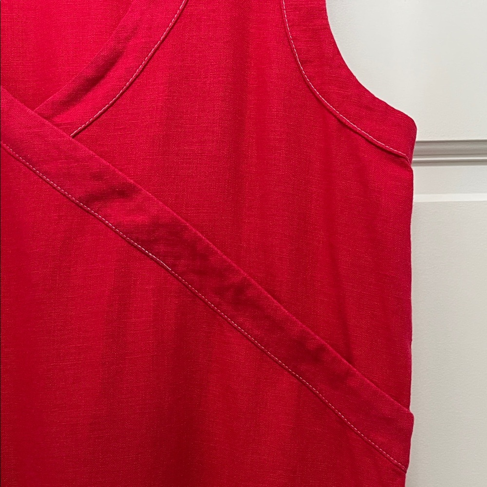 Basic Threads Linen Blend Cherry Red Sleeveless M… - image 4